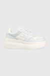 Кросівки Tommy Jeans TJW RETRO BASKET FLATFORM EN0EN02208 колір блакитний Кросівки Tommy Jeans TJW RETRO BASKET FLATFORM EN0EN02208 колір блакитний