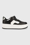 Шкіряні кросівки Tommy Jeans TJW VELCRO FLATFORM колір чорний EN0EN02210 Шкіряні кросівки Tommy Jeans TJW VELCRO FLATFORM колір чорний EN0EN02210