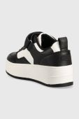 Шкіряні кросівки Tommy Jeans TJW VELCRO FLATFORM колір чорний EN0EN02210