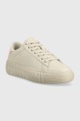 Шкіряні кросівки Tommy Jeans TJW NEW CUPSOLE LEATHER колір бежевий EN0EN02212