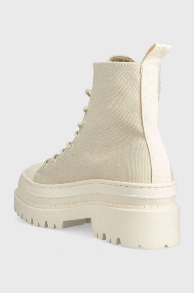 Черевики Tommy Jeans TJW FOXING CANVAS BOOT жіночі колір бежевий на платформі EN0EN02216 фото 3