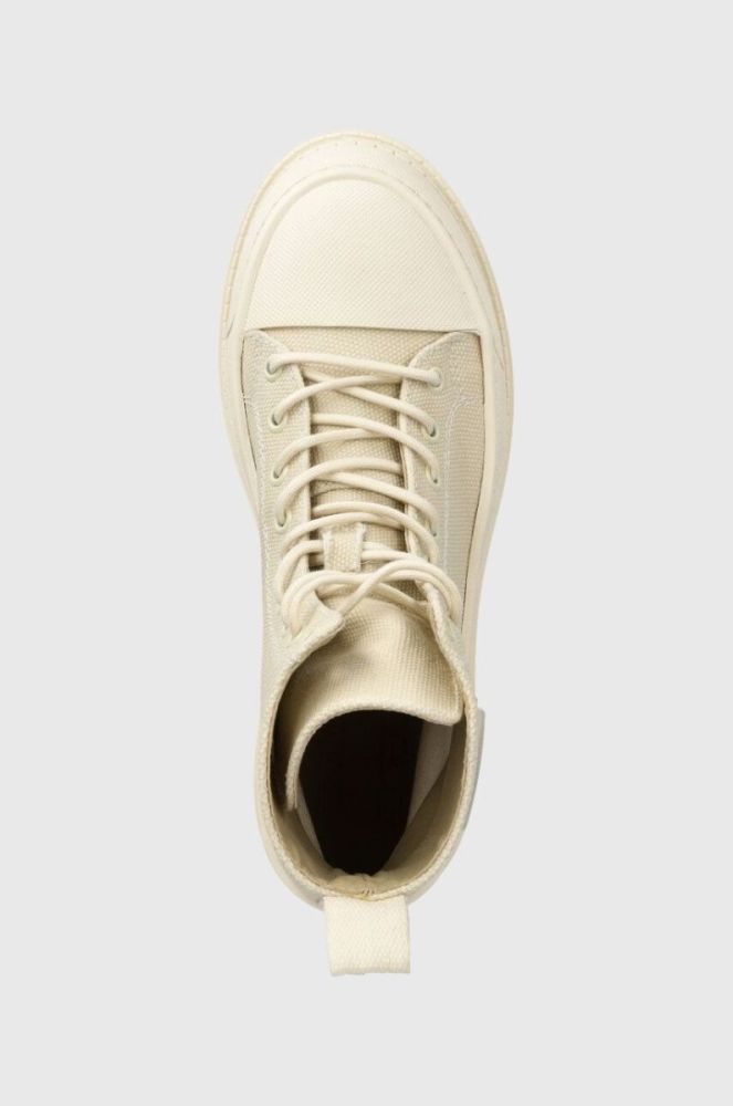 Черевики Tommy Jeans TJW FOXING CANVAS BOOT жіночі колір бежевий на платформі EN0EN02216 фото 4
