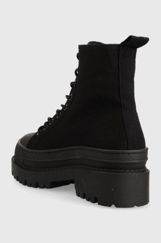 Черевики Tommy Jeans TJW FOXING CANVAS BOOT жіночі колір чорний на платформі EN0EN02216 фото 3