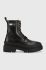 Шкіряні черевики Tommy Jeans TJW FOXING LACE UP жіночі колір чорний на плоскому ходу EN0EN02217 Шкіряні черевики Tommy Jeans TJW FOXING LACE UP жіночі колір чорний на плоскому ходу EN0EN02217
