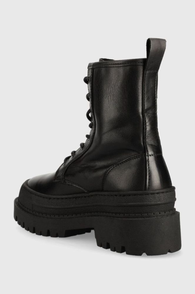 Шкіряні черевики Tommy Jeans TJW FOXING LACE UP жіночі колір чорний на плоскому ходу EN0EN02217 фото 3