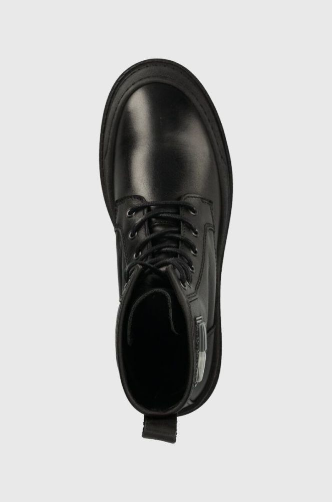 Шкіряні черевики Tommy Jeans TJW FOXING LACE UP жіночі колір чорний на плоскому ходу EN0EN02217 фото 4