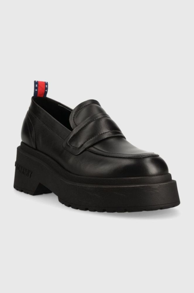 Шкіряні мокасини Tommy Jeans TJW AVA LOAFER жіночі колір чорний на платформі EN0EN02218 фото 2