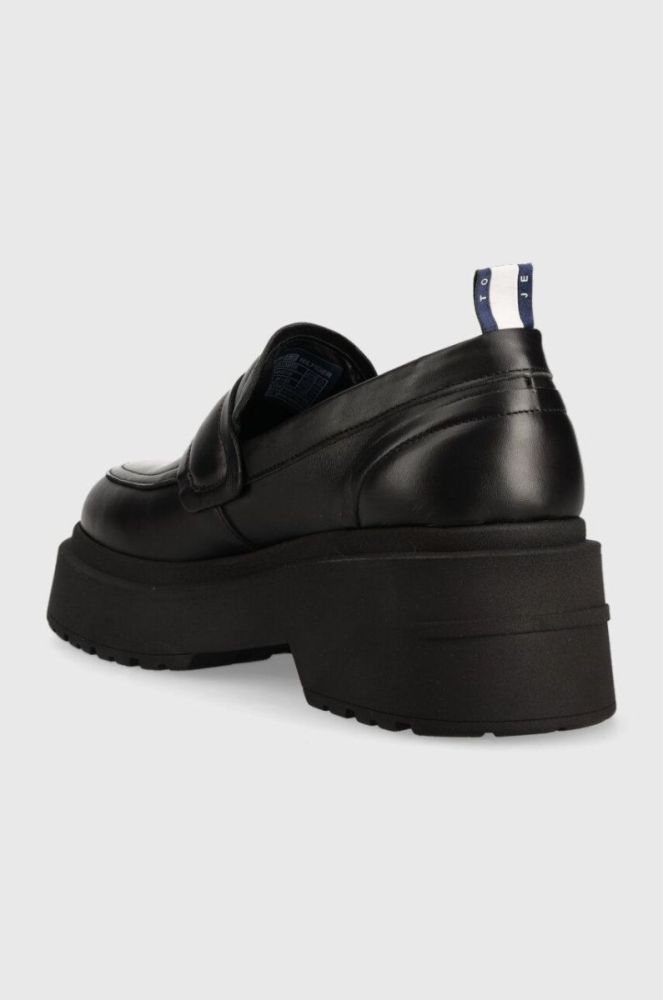 Шкіряні мокасини Tommy Jeans TJW AVA LOAFER жіночі колір чорний на платформі EN0EN02218 фото 3