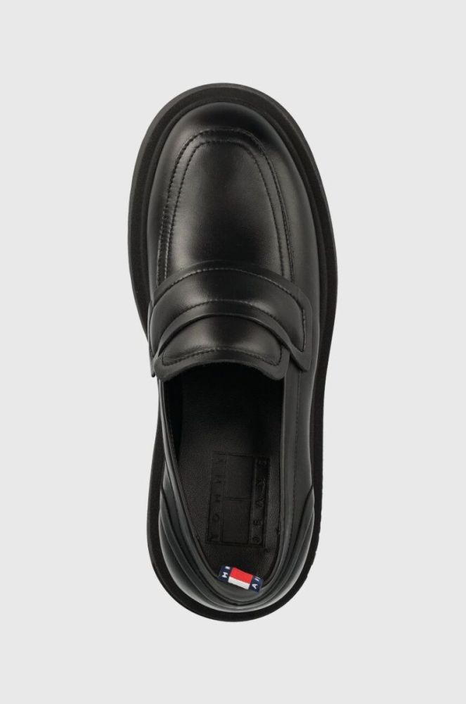 Шкіряні мокасини Tommy Jeans TJW AVA LOAFER жіночі колір чорний на платформі EN0EN02218 фото 4