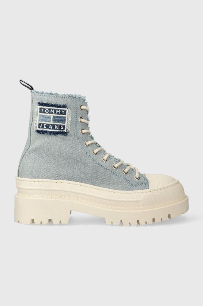 Кеди Tommy Jeans TJW FOXING DENIM BOOT жіночі EN0EN02348 колір блакитний