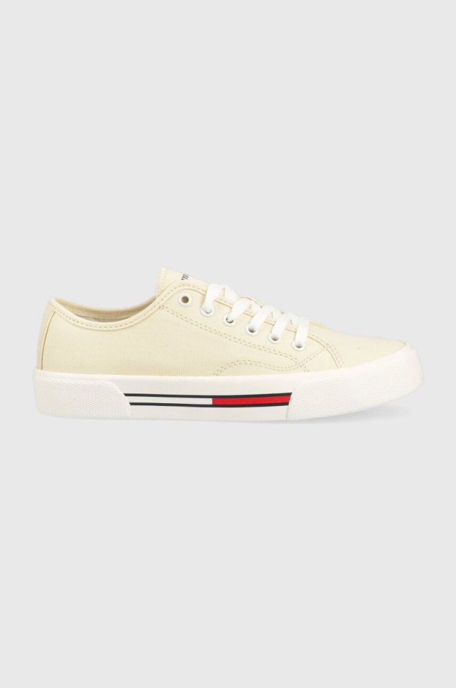 Кеди Tommy Jeans TJW LOW CUT CANVAS жіночі колір жовтий EN0EN02359