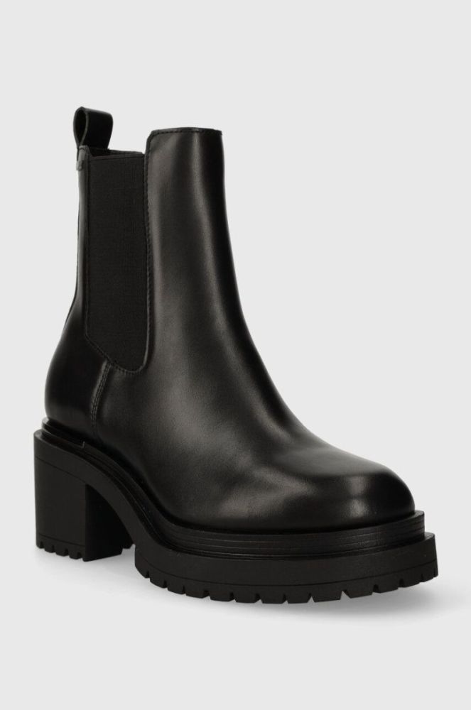 Шкіряні черевики Dkny Patria жіночі колір чорний каблук блок K3340304 фото 2