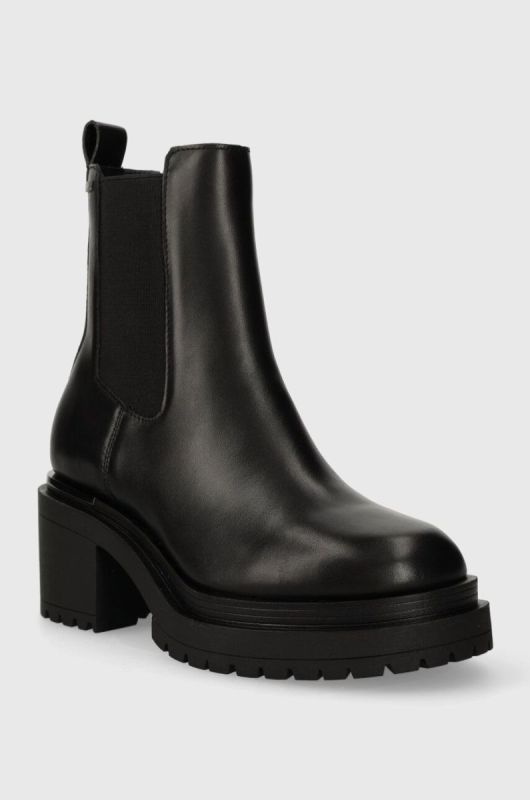 Шкіряні черевики Dkny Patria жіночі колір чорний каблук блок K3340304 фото 2