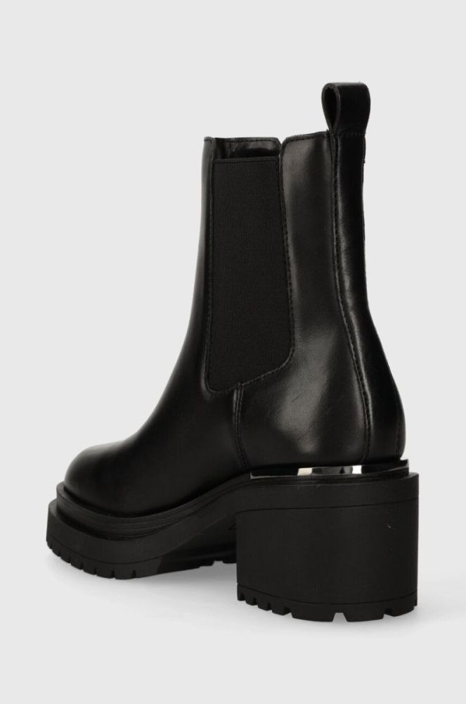 Шкіряні черевики Dkny Patria жіночі колір чорний каблук блок K3340304 фото 3