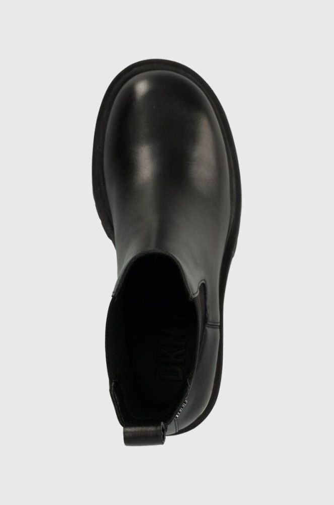 Шкіряні черевики Dkny Patria жіночі колір чорний каблук блок K3340304 фото 4