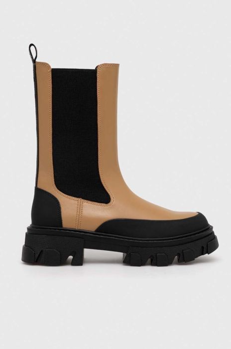 Шкіряні черевики Dkny Jonie жіночі колір коричневий на плоскому ходу K3366233 Шкіряні черевики Dkny Jonie жіночі колір коричневий на плоскому ходу K3366233