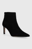 Замшеві черевики BOSS Janet Bootie 70-S жіночі колір чорний на шпильці 50498739