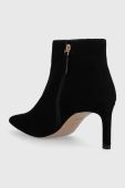 Замшеві черевики BOSS Janet Bootie 70-S жіночі колір чорний на шпильці 50498739
