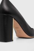 Шкіряні туфлі BOSS Vivian колір чорний каблук блок 50498807