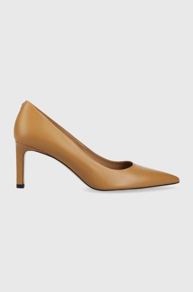 Шкіряні туфлі BOSS Janet Pump 70-N_N колір коричневий 50498836