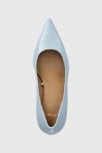 Шкіряні туфлі BOSS Janet Pump 70-N_N 50498836 колір блакитний