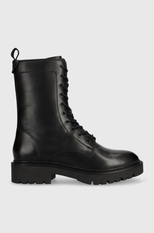 Шкіряні черевики Gant Kelliin жіночі колір чорний на плоскому ходу злегка утеплена 27541350.G00