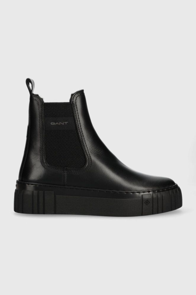 Шкіряні черевики Gant Snowmont жіночі колір чорний на платформі утеплене 27551372.G00