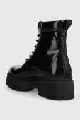 Шкіряні черевики HUGO Kris жіночі колір чорний на платформі 50498388