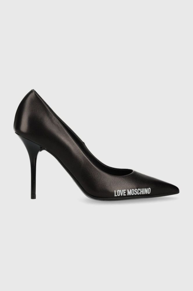 Шкіряні туфлі Love Moschino колір чорний JA10089G1HIE0000