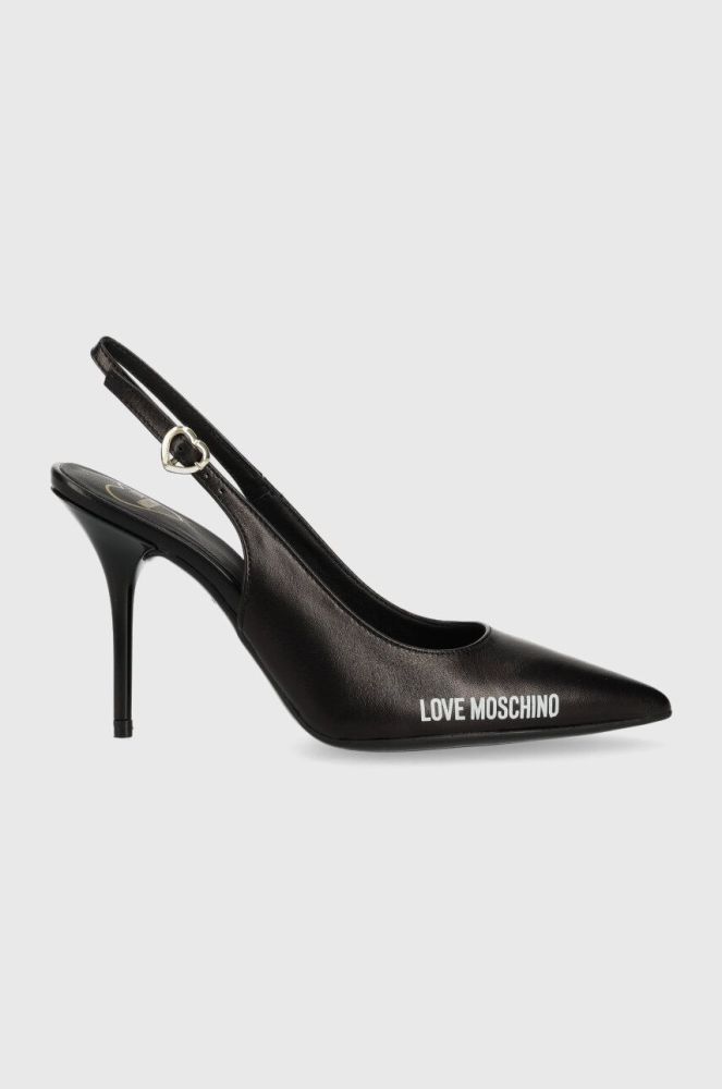 Шкіряні туфлі Love Moschino колір чорний JA10149G1HIE0000