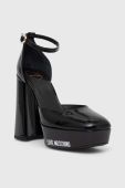 Туфлі Love Moschino колір чорний каблук блок JA1028CG1HIH0000