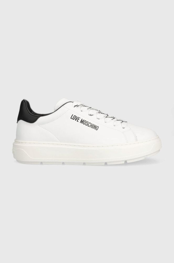 Шкіряні кросівки Love Moschino колір білий JA15374G1HIA110A
