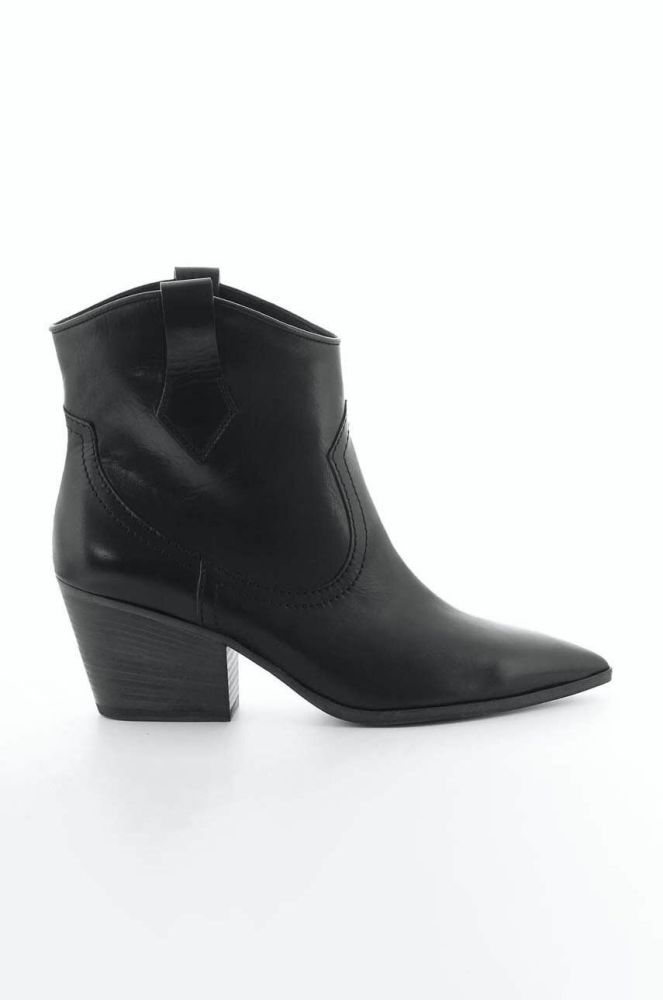 Шкіряні черевики Kennel & Schmenger Dallas жіночі колір чорний каблук блок 21-73640.420