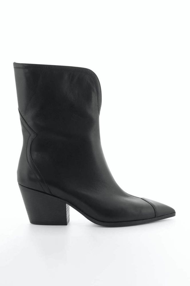 Шкіряні черевики Kennel & Schmenger Dallas жіночі колір чорний каблук блок 21-73600.420