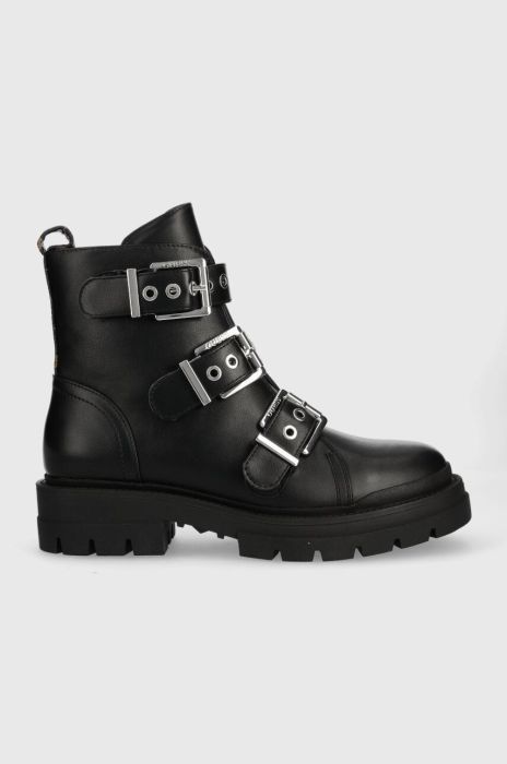 Черевики Guess FL7OBI LEA10 жіночі колір чорний на плоскому ходу OBIA