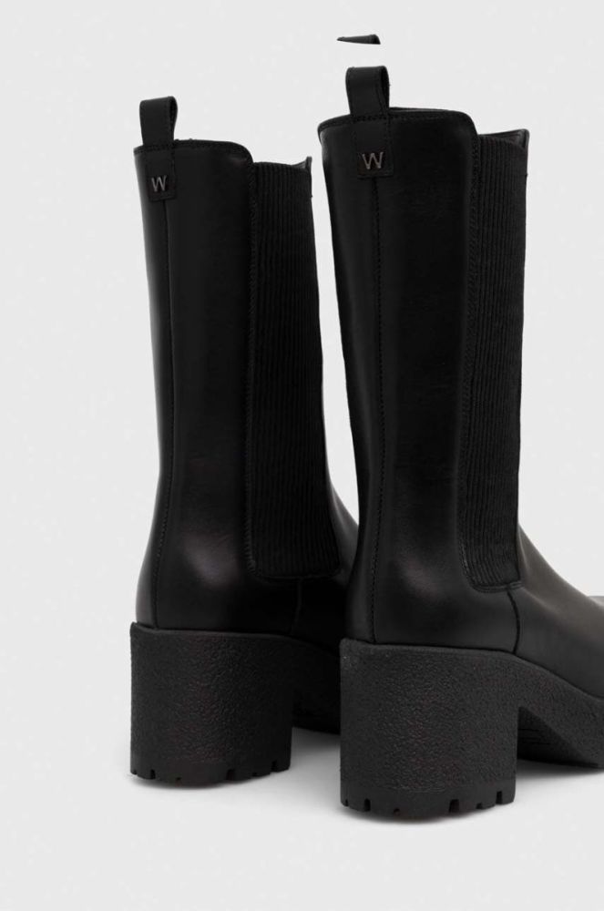 Шкіряні черевики Weekend Max Mara Guglia жіночі колір чорний каблук блок 2357960734600 фото 3