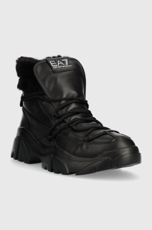 Черевики EA7 Emporio Armani жіночі колір чорний на платформі злегка утеплена X8M001 XK229 S868 фото 2