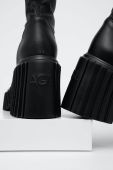AGL Шкіряні черевики TIGGY STRETCH жіночі колір чорний каблук блок D263522PGK06891013 AGL Шкіряні черевики TIGGY STRETCH жіночі колір чорний каблук блок D263522PGK06891013