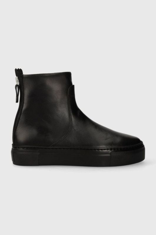 Шкіряні черевики AGL MEGHAN BOOTIE жіночі колір чорний на платформі D925503PGKV0191013