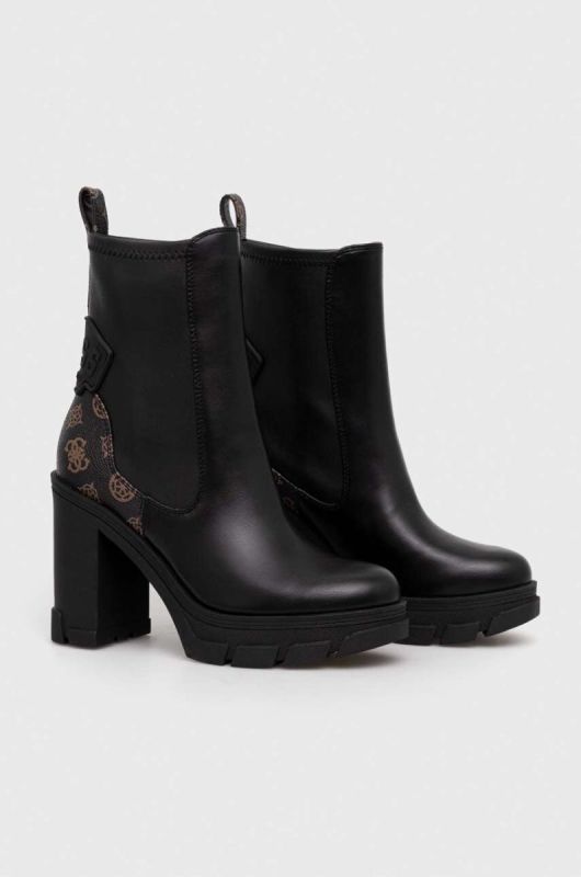 Черевики Guess XENO жіночі колір чорний каблук блок FL7XNO FAL10 фото 2