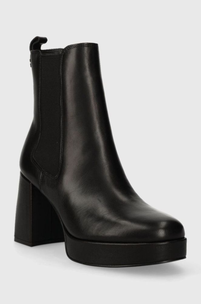 Шкіряні черевики Guess WILEY жіночі колір чорний каблук блок FL7WLY LEA10 фото 2