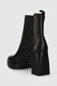 Шкіряні черевики Guess WILEY жіночі колір чорний каблук блок FL7WLY LEA10