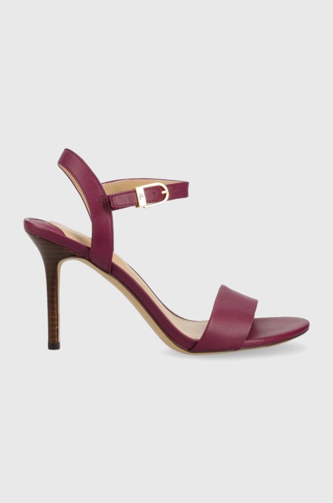 Шкіряні сандалі Lauren Ralph Lauren Gwen колір фіолетовий 802836571004