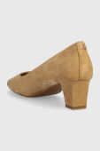 Замшеві туфлі Lauren Ralph Lauren Whitney колір бежевий каблук блок 802908307004