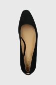 Замшеві туфлі Lauren Ralph Lauren Whitney колір чорний каблук блок 802908307001
