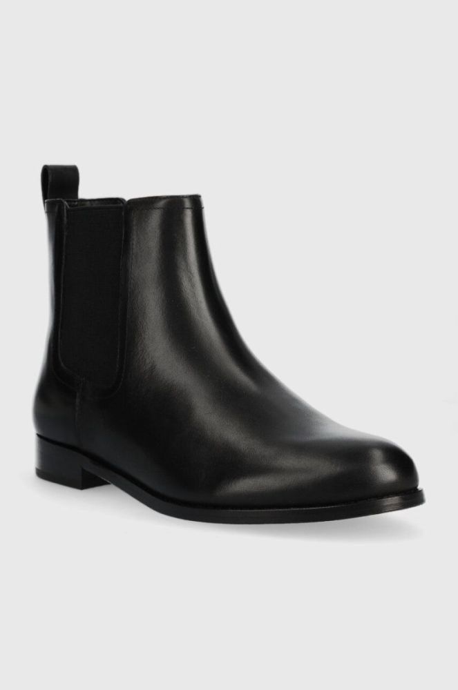 Шкіряні черевики Lauren Ralph Lauren Brylee жіночі колір чорний на плоскому ходу 802908354001 фото 2