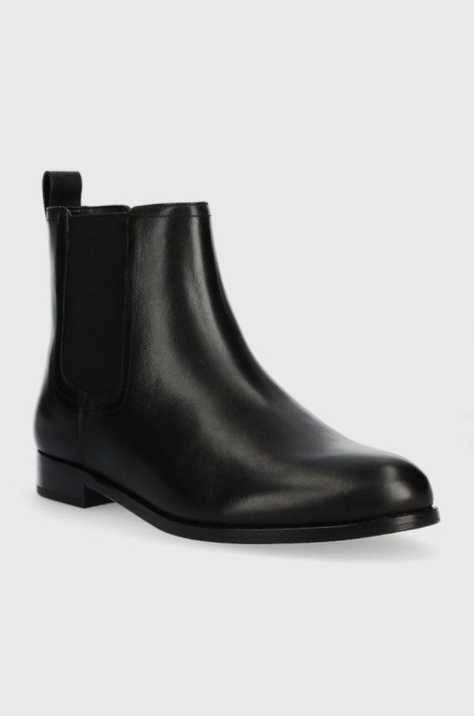 Шкіряні черевики Lauren Ralph Lauren Brylee жіночі колір чорний на плоскому ходу 802908354001 фото 2
