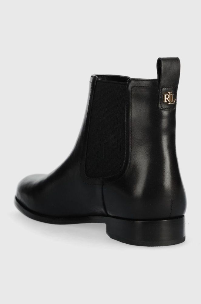 Шкіряні черевики Lauren Ralph Lauren Brylee жіночі колір чорний на плоскому ходу 802908354001 фото 3