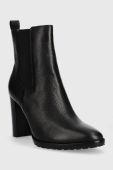 Шкіряні черевики Lauren Ralph Lauren Mylah жіночі колір чорний каблук блок 802912285001 Шкіряні черевики Lauren Ralph Lauren Mylah жіночі колір чорний каблук блок 802912285001