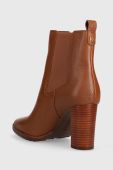 Шкіряні черевики Lauren Ralph Lauren Mylah жіночі колір коричневий каблук блок 802912285002 Шкіряні черевики Lauren Ralph Lauren Mylah жіночі колір коричневий каблук блок 802912285002
